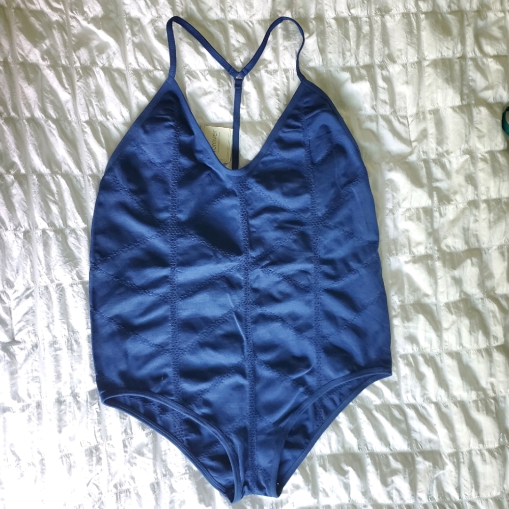 Blue Forever 21 Bodysuit
